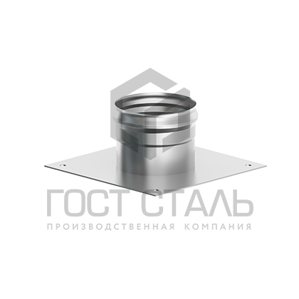 Пластина опорная 380х380 (диаметр 150 мм.) нерж 0,8 мм. Гост сталь