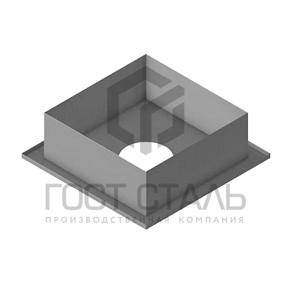 Потолочно-проходной узел 500х500Х300 (диаметр 150 мм.) нерж/цинк 0,5 мм. Гост сталь