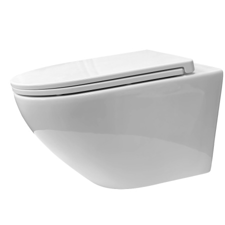 Унитаз подвесной CALYPSO CS74UQ-OK, 36,5х53,5, безободковый, торнадо, с сиденьем микролифт