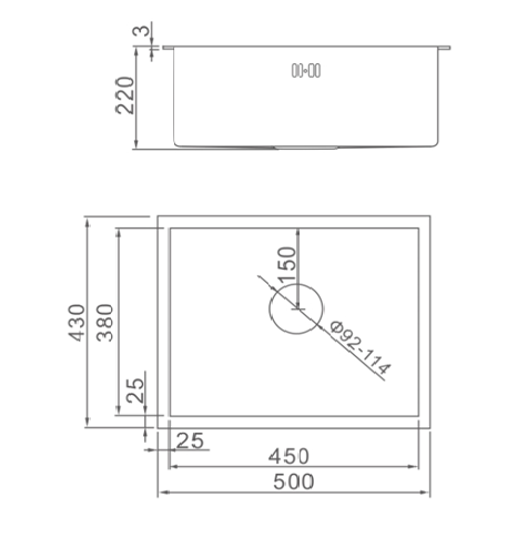 Мойка кухонная AFLORN AF95043W, прямоугольная, золотой матовый