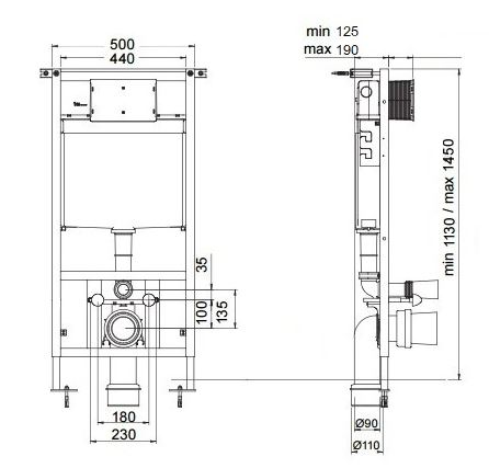 Клавиша для инсталляции BOCCHI Magre 8200-0041, хром глянцевый СЦ