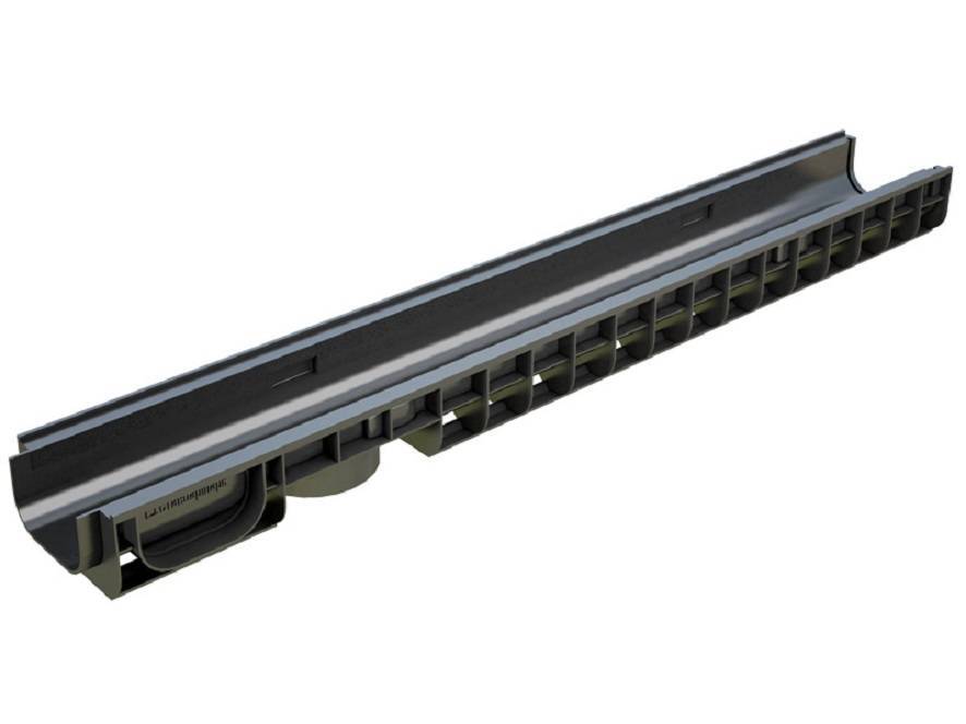 Лоток водоотводный PolyMax Basic DN100 H80, стандартный борт