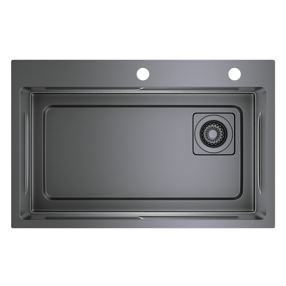 Мойка кухонная RAGLO R702.7246.09, прямоугольная, оружейная сталь