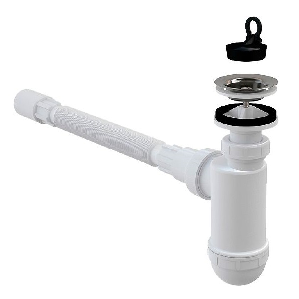 Сифон для раковины ALCAPLAST A41 Flexi G1 1/4х40, с гофрой 40х40