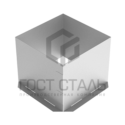 Потолочно-проходной узел 500х500Х300 (диаметр 115 мм.) нерж/цинк 0,5 мм AISI 430 Гост сталь