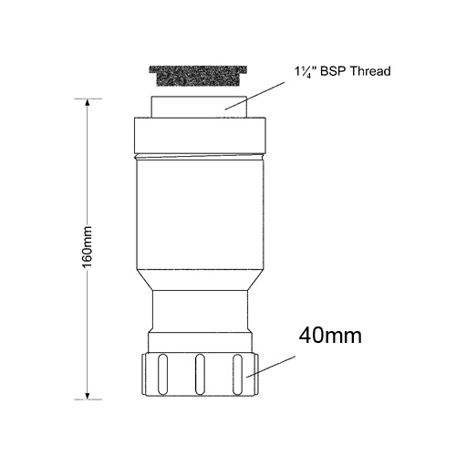 Сифон для раковины McALPINE FTWM-40 G1 1/4"х40, вертикальный выпуск, без гофры