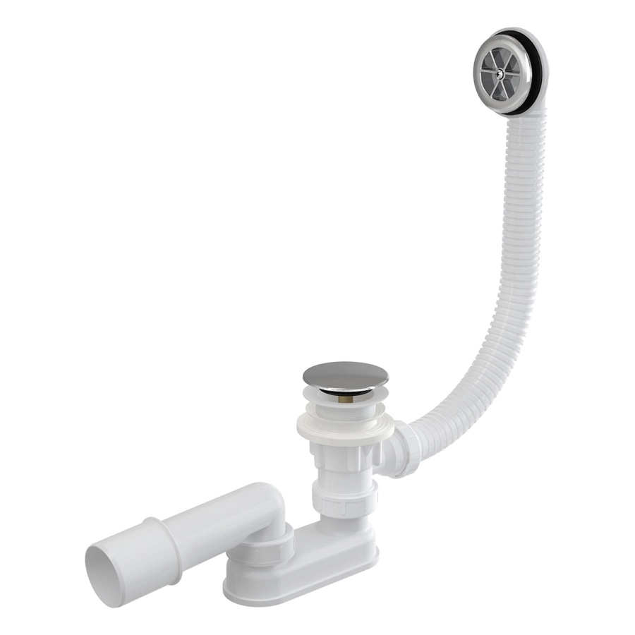 Сифон для ванны ALCAPLAST A505CRM-60, Click/Clack, G1 1/2"х40/50, хром глянцевый