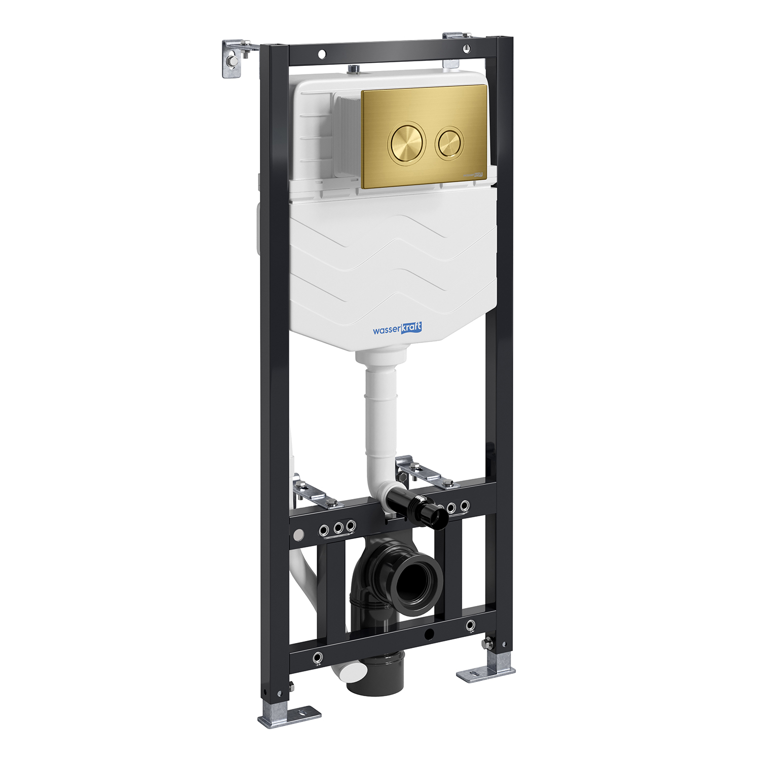 Инсталяция для унитазов WASSERKRAFT 10TLT.010.ME.MG01, клавиша золотой матовый