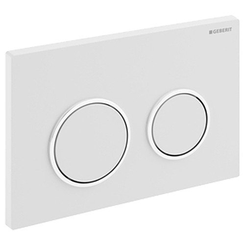 Клавиша для инсталляции GEBERIT Omega20 115.085.KJ.1, белый глянцевый/хром глянцевый