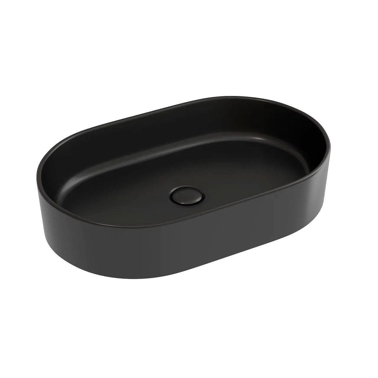 Раковина-чаша CERAMICA NOVA Element (Элемент) 60, 122х600х385, овальная, черный матовый