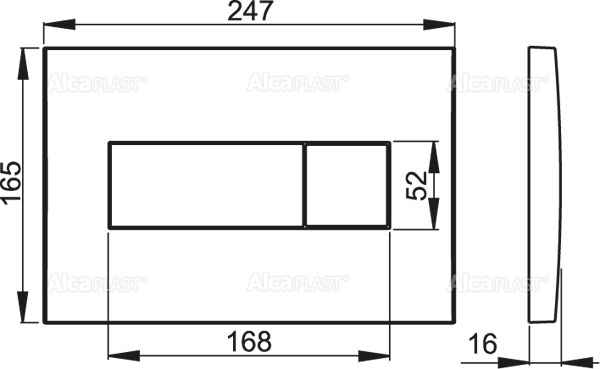 Клавиша для инсталляции ALCAPLAST M378, черный глянцевый