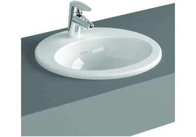 Раковина VITRA S20 (С20), 525х475, овальная, с переливом, встраиваемая сверху