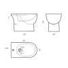 Биде напольное SANITA LUXE Art (Арт), 36х60, отверстие для смесителя по центру