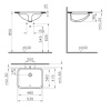 Раковина VITRA S50 (С50) 530х415, прямоугольная, с переливом, встраиваемая снизу