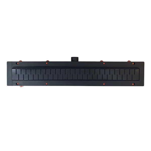 Водоотводящий желоб VECONI Medium Black 750, с решеткой, черный матовый