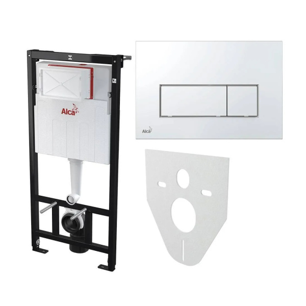 Инсталляция для унитаза ALCAPLAST Sadromodul AM101/1120-4:1 RU M570-0001, клавиша белый глянцевый