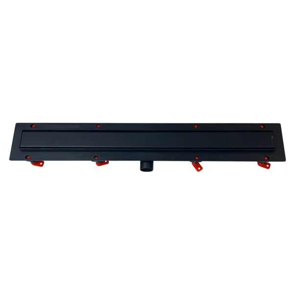 Водоотводящий желоб VECONI Klasik/Floor Black 650, с решеткой, черный матовый