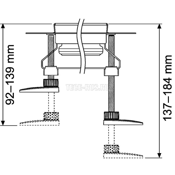 Комплект опор TECEdrainline 660003, 4 шт., регулируемые 94-142мм