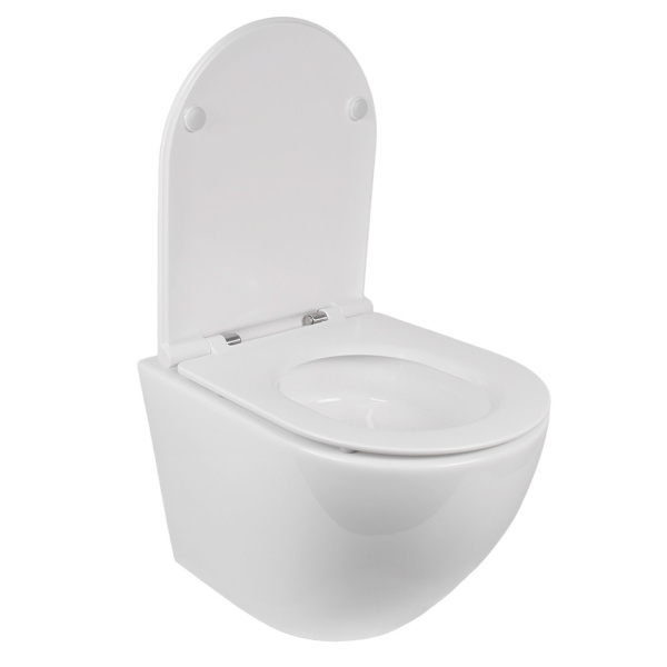 Унитаз подвесной CALYPSO CS46UQ-TKS, 37х49, безободковый, торнадо, с сиденьем микролифт