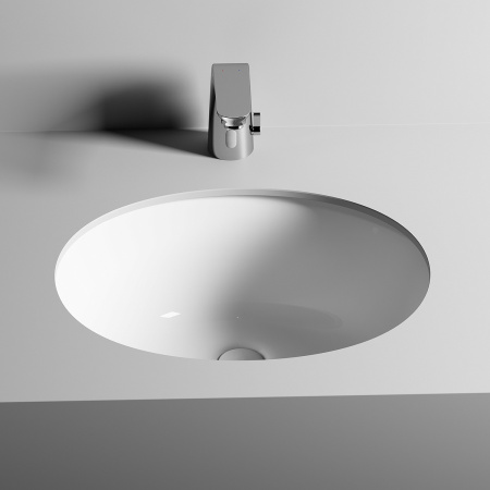 Раковина CERAMICA NOVA Element (Элемент) 50, 510х420, овальная, с переливом, встраиваемая снизу