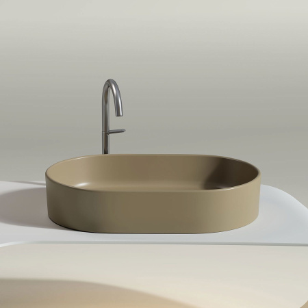 Раковина-чаша CERAMICA NOVA Element (Элемент) 60, 122х600х385, овальная, капучино матовый