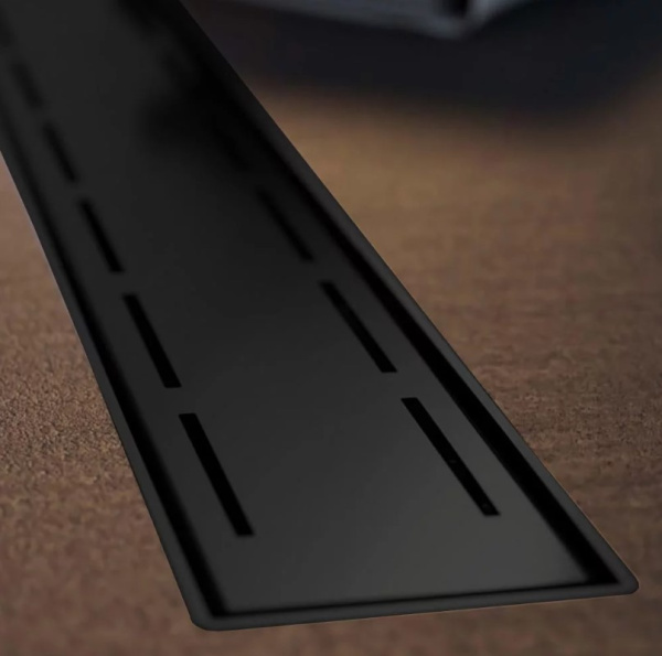 Водоотводящий желоб VECONI Line Black 650, с решеткой, черный матовый