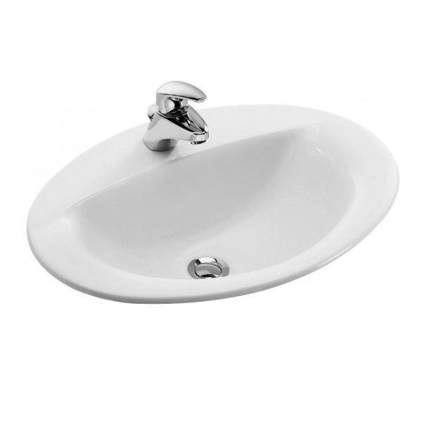 Раковина JACOB DELAFON Patio, 560х430, овальная, встраиваемая сверху, с переливом