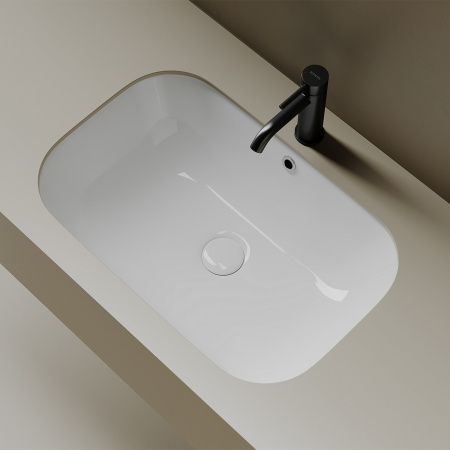 Раковина CERAMICA NOVA Era (Эра) 60, 510х405, прямоугольная, с переливом, встраиваемая снизу