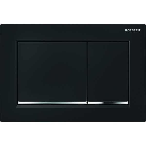 Клавиша для инсталляции GEBERIT Omega30 115.080.KM.1, черный матовый/хром глянцевый