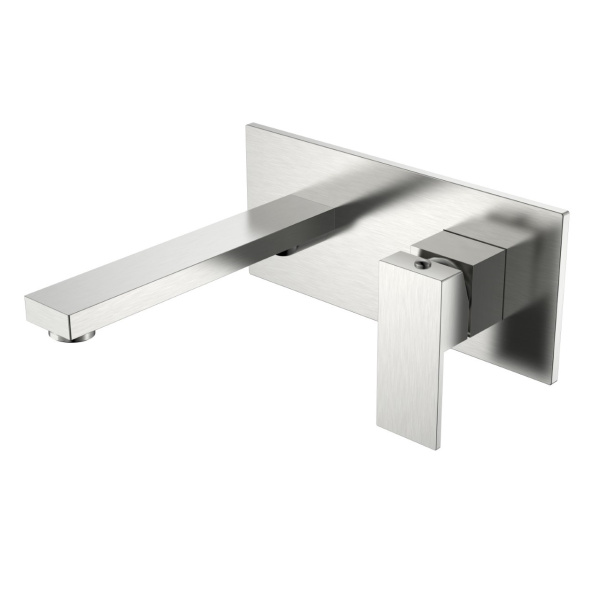 Смеситель для раковины BOHEME Qubic 475-NB, 191мм, встраиваемый, никель