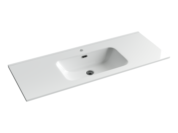 Раковина накладная CERAMICA NOVA Element (Элемент) 120, прямоугольная, с переливом, белая