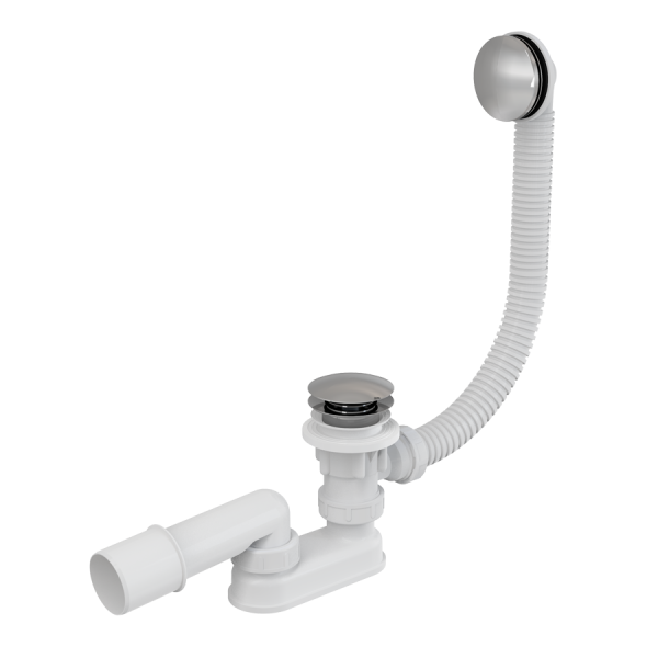 Сифон для ванны ALCAPLAST A504CKM-60, Click/Clack, G1 1/2"х40/50, хром глянцевый