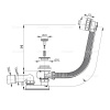 Сифон для ванны ALCAPLAST A55K-60-VE-01/A55K-60-RU-01, G1 1/2"х40/50, хром глянцевый