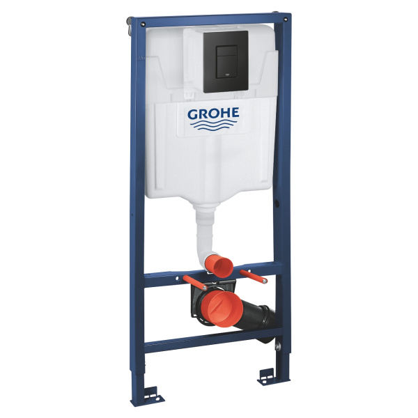 Инсталляция для унитаза GROHE Solido 38811KF0, клавиша черный матовый