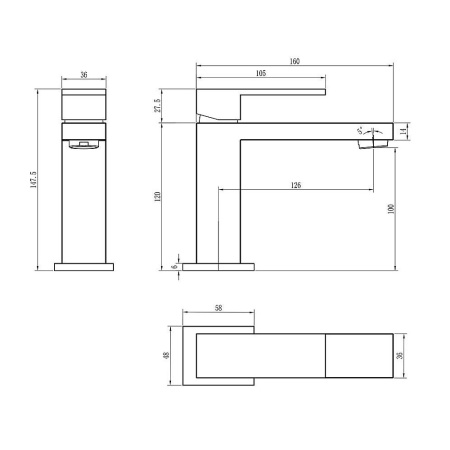 Смеситель для раковины BOHEME Qubic 471-NB, никель