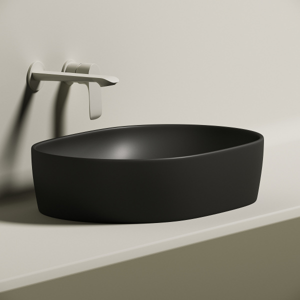 Раковина-чаша CERAMICA NOVA Element (Элемент) 60, 135х600х415, овальная, черный матовый СЦ