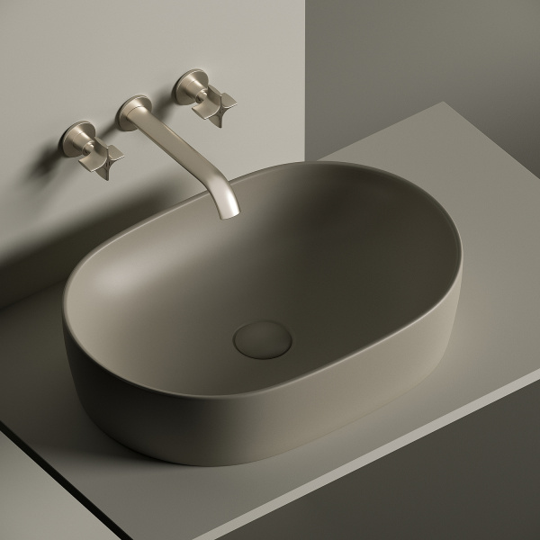 Раковина-чаша CERAMICA NOVA Element (Элемент) 60, 135х600х415, овальная, капучино матовый