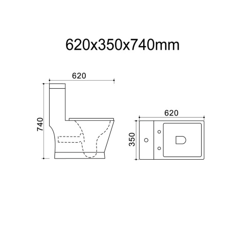 Унитаз напольный CALYPSO CS3214OK, 35х62, моноблок, безободковый, с сиденьем микролифт