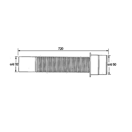 Гибкая труба McALPINE MRF1 32х50 L 720мм
