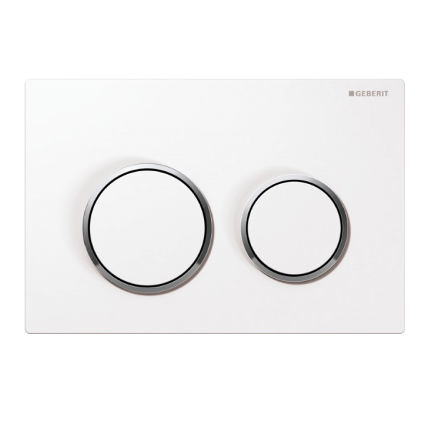 Клавиша для инсталляции GEBERIT Omega20 115.085.KJ.1, белый глянцевый/хром глянцевый