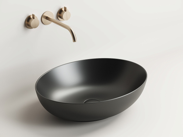 Раковина-чаша CERAMICA NOVA Element (Элемент) 52, 130х520х395, овальная, черный матовый