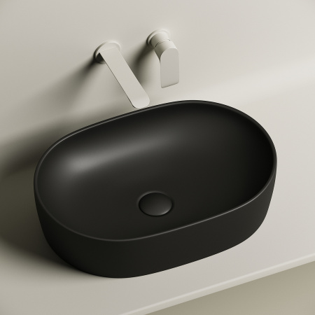 Раковина-чаша CERAMICA NOVA Element (Элемент) 60, 135х600х415, овальная, черный матовый СЦ