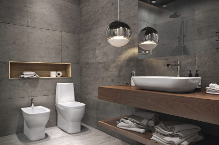 Биде напольное SANITA LUXE Infinity (Инфинити), 36,4х55,5, отверстие для смесителя по центру