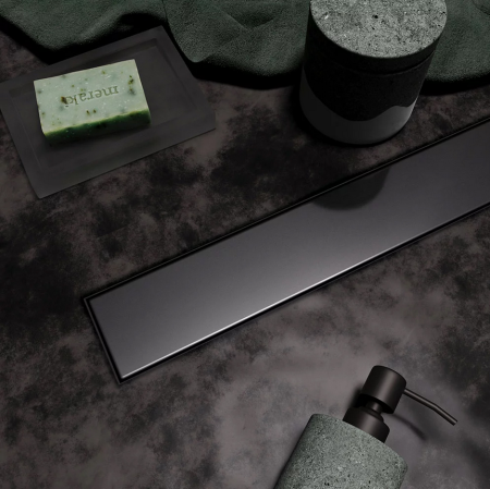 Водоотводящий желоб VECONI Stesso Graphite 800, с решеткой, графит брашированный