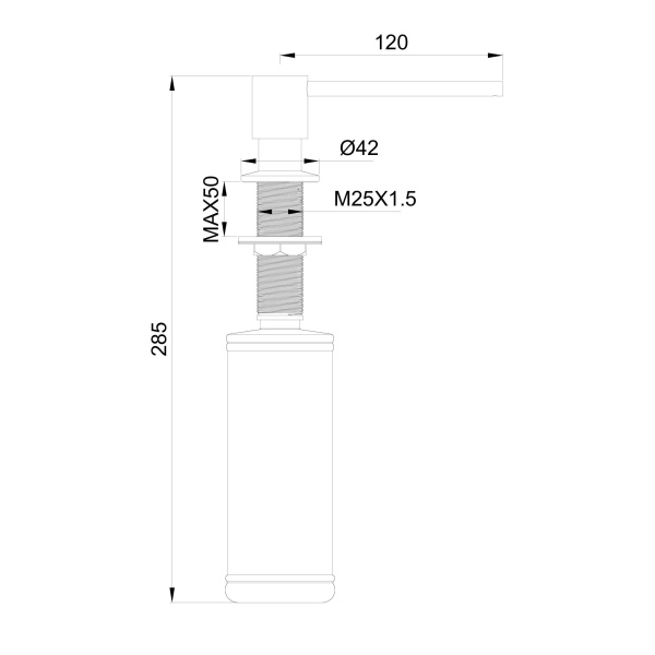 Дозатор жидкого мыла WONZON & WOGHAND WW-88SD02-BN, никель брашированный