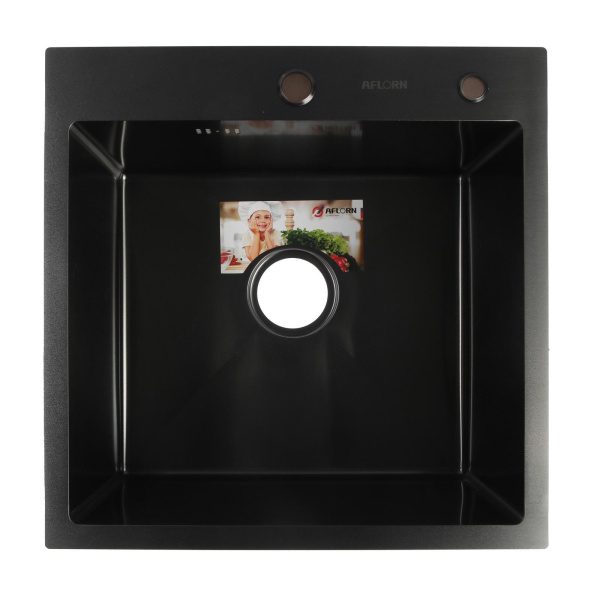 Мойка кухонная AFLORN AF95050F, квадратная, графит