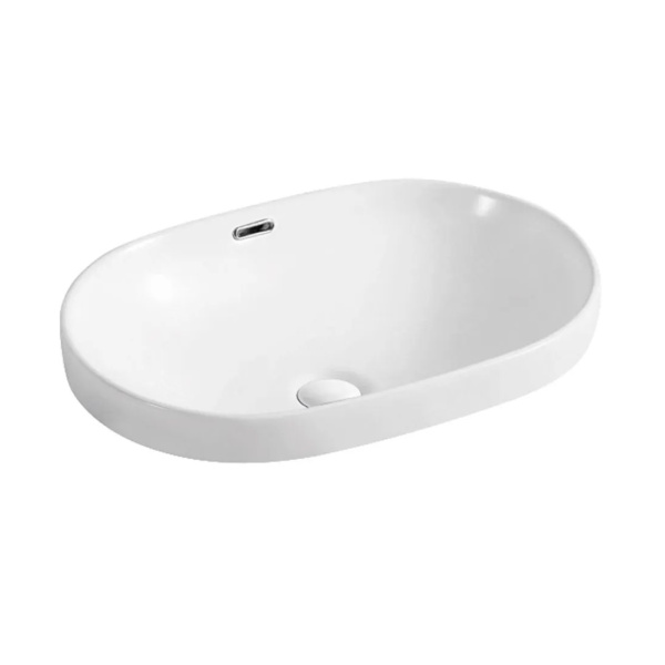 Раковина CALYPSO CS4028 590х400, овальная, с переливом, встраиваемая сверху СЦ