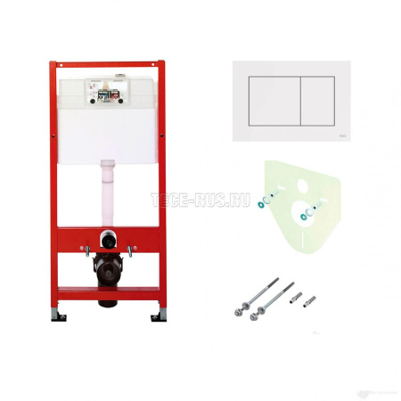 Инсталляция для унитаза TECEbase 9400413, клавиша белый глянцевый
