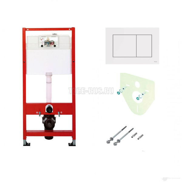 Инсталляция для унитаза TECEbase 9400413, клавиша белый глянцевый