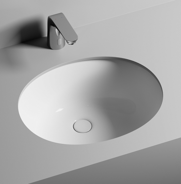 Раковина CERAMICA NOVA Element (Элемент) 50, 510х420, овальная, с переливом, встраиваемая снизу